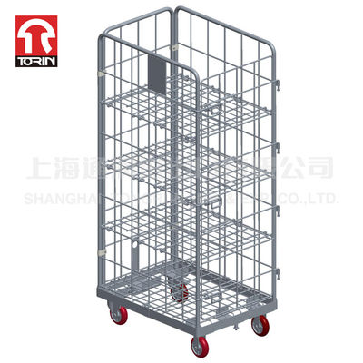 Torin SWK1042-WOT Steel Multi-layer Movable Folding Cargo Storage Steel Roll Container	roll Cart