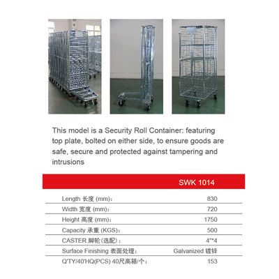 Torin SWK1014 High Quality Galvanized Steel Foldable Wire Mesh Storage Tray Cage Cage Warehouse Wire Container