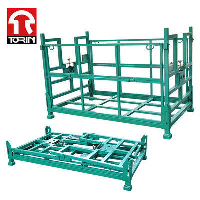 Torin DZ581 Folding Stackable Half Open square Pipe Box Wire Mesh Pallet Container Metal Pallet