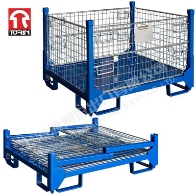 Torin LK48 Folding Semi Open Steel Wire Cage Wire Mesh Pallet Container Metal Pallet