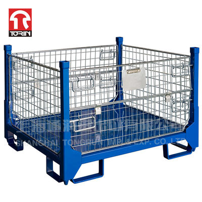 Torin LK48 Folding Semi Open Steel Wire Cage Wire Mesh Pallet Container Metal Pallet