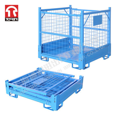 Torin LK21 Folding Stackable Half Open square Pipe Box Wire Mesh Pallet Container Metal Pallet