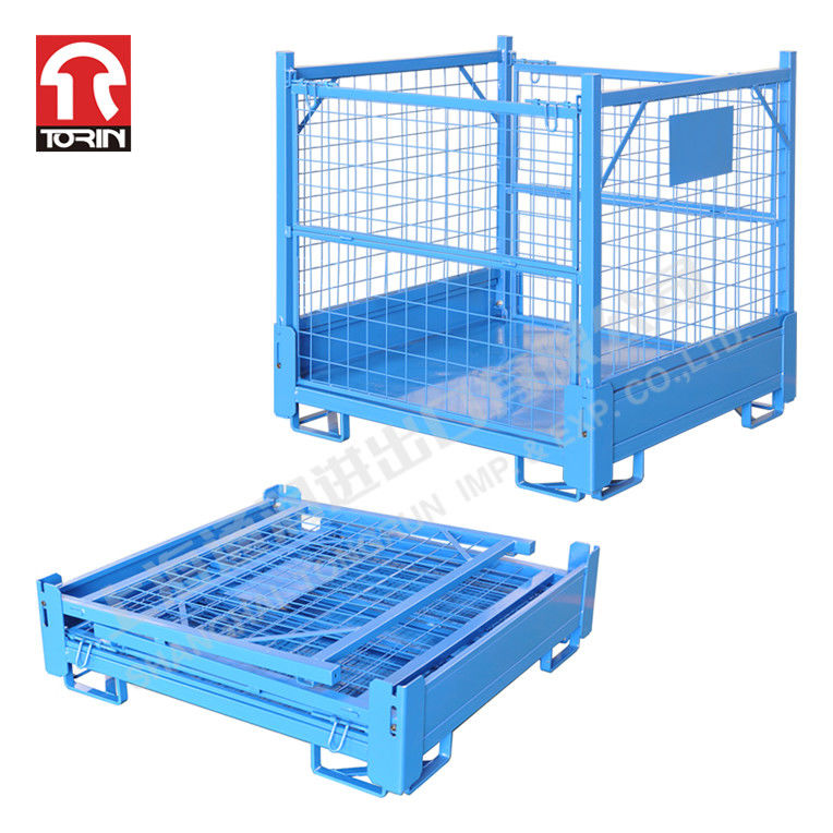 Torin LK21 Folding Stackable Half Open square Pipe Box Wire Mesh Pallet Container Metal Pallet